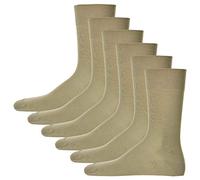 Hudson 6 Paar Herren Socken, Relax Cotton Strumpf, ohne Gummifäden (6x 1 Paar) (Leinen (0748), 43-44 (6 Paar))