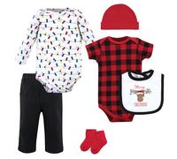 Hudson Baby Baby Jungen Hudson Unisex Baumwoll-Babyausstattungsset Christmoose 6 9 Monate und Kleinkind-T-Shirt-Set Christmoose Monate US