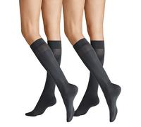 Hudson Kniestrümpfe Simply 40 2-Pack Damen 35-38 Anthrazit semi-blickdicht matt Baumwollmischung