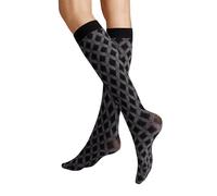 Hudson Damen Kniestrümpfe Spirit Line gemustert 60 DEN Schwarz Gr. 39-42