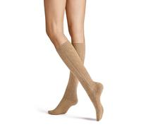 Hudson Damen Kniestrümpfe Winter Plait rutschfest Beige mel. Gr. 35-38