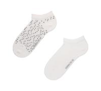 Sneakersocken HUDSON "Sneaker Dotty 2-Pack", Damen, Gr. 39-42, weiß (weiß 0008), Obermaterial: 70% Baumwolle CO. 28% Polyamid PA. 2% Elasthan EL., Socken Sneakersocken (46677523-39) weiß 0008
