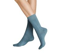 HUDSON Damen Socke 005120 RELAX COTTON, RELAX, Strick, 35/38, jeans-mel., blau, Socken aus 97% Baumwolle, dehnbarer Bund ohne Gummi, druckfreier RELAX-Komfortbund, sehr hoher Baumwollanteil