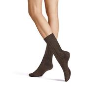 Hudson Damen Socken Winter Plait – 3er-Pack Größe 39-42 – Braun meliert (HU-0763)