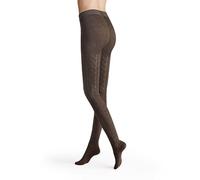 Hudson Damen Strumpfhose WINTER PLAIT wärmend brownmel. Größe 44/46