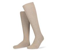 Kniestrümpfe HUDSON "RELAX COTTON", Herren, Gr. 45-46, beigemeliert, Baumwollmischung, normal, Socken Kniestrümpfe, druckfreier Relax-Komfortbund (43731428-45) beigemeliert