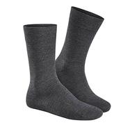 HUDSON Herren Socken 014230 RELAX WOOLMIX CLIMA, Strick, 43/46, grau-mel., Grau, Außen feinste Schurwolle, innen weiche Baumwolle, natürlicher Klimaausgleich, druckfreier RELAX-Komfortbund