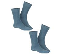 Socken HUDSON "Socke Only 2-Pack", Herren, Gr. 39-42, blau (jeans, meliert 0667), Obermaterial: 75% Baumwolle CO. 23% Polyamid PA. 2% Elasthan EL., Socken Socken (55555404-39) jeans, meliert 0667