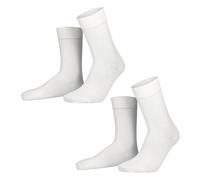 Hudson Herren Socken Only 2-Pack druckfreier Bund White 0008 43-46