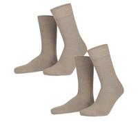 Hudson Herren Socken Only 2-Pack druckfreier Bund Beigemel. 0723 43-46