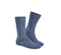 Hudson Herren Socken Relax Cotton druckfreier Bund Marine-mel. 0387 41-42