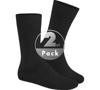 Hudson Herren Socken Only 2-Pack druckfreier Bund Black 0005 43-46