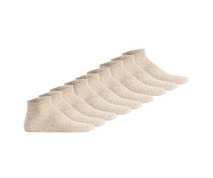 Hudson Unisex Sneakersocken, 9er Pack - Simply, kurze Socken, einfarbig Beige meliert / 35-38 35-38 Beige