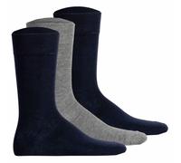 Hudson Unisex Socken, 3er Pack - Easy, Komfortbund, Basic Socken, einfarbig Dunkelblau/Grau 35-38