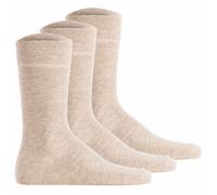 Hudson Unisex Socken, 3er Pack - Simply, Basic Socken, einfarbig Beige meliert 35-38