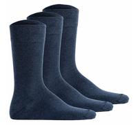 Hudson Unisex Socken, 3er Pack - Simply, Basic Socken, einfarbig Blau meliert 39-42