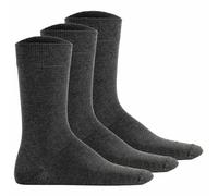 Hudson Unisex Socken, 3er Pack - Simply, Basic Socken, einfarbig Grau meliert 39-42