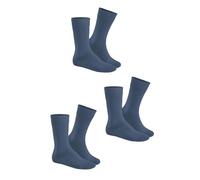Hudson Socken Simply - Unisex 3er-Pack, Baumwollmischung, Blau meliert Gr. 43-46