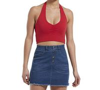 HUE Damen Bandeau Baumwolle, Blickdicht, Hemd, Neckholder-Top/Red Hot, X-Groß