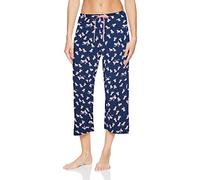 HUE Damen Bedruckte Capri-Pyjama-Schlafhose, Hergestellt mit Temperaturregelungstechnologie Pyjamahosen, Mittelalterlicher Strandkorb, Medium