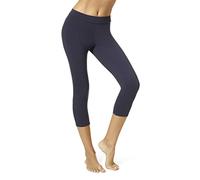 HUE Damen Capri-Leggings mit Breitem Bund, Verdunkelnd, Baumwolle, Sortiert Strumpfwaren, Marineblau, Groß