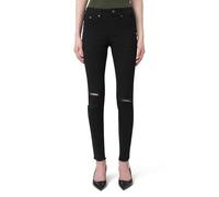 HUE Damen Denim Rissen Am Knie Leggings, Schwarz, X-Klein