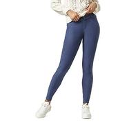 HUE Damen Leggings aus Besonders Weichem Denim mit Fleecefutter Strumpfwaren, Medium Wash, S