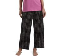 HUE Damen Sleepwell Basic Bedruckte Strick-Pyjamahose, Hergestellt mit Temperaturregulierender Technologie Klassische Hose, Schwarz - Rio Dot, S