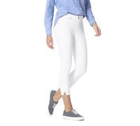 HUE Essential Denim Capri-Leggings für Damen mit Taschen und Seitenschlitzen, Bequeme Hose zum Hineinschlüpfen, Weiss/opulenter Garten, 2X