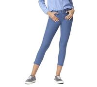 HUE Essential Denim Capri-Leggings für Damen mit Taschen und Seitenschlitzen, Bequeme Hose zum Hineinschlüpfen, Mittlerer Waschung, M