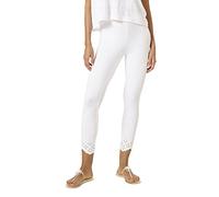 HUE Skimmer-Leggings aus Baumwolle mit gesticktem Saum, Weiß, XS