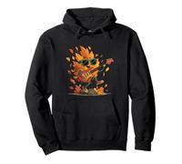 Hübsch aussehendes rotes Blatt mit E-Gitarren-Grafik Pullover Hoodie