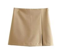 Hübscher Rock Damen Einfarbiger Damen Mini Skort In Blau Stilvolles Und Vielseitiges Design Mit Hoher Taille Für Sommerkleidung L Khaki