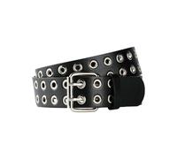 Hüftgürtel BONPRIX "Gürtel", Damen, Gr. 120, schwarz (schwarz, silberfarben), Obermaterial: 100% Polyurethan, Gürtel Hüftgürtel, aus Polyurethan, angenehme Passform, mit Metallösen (18918408-120)