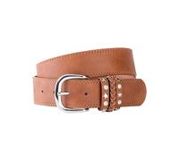 Hüftgürtel BONPRIX "Gürtel", Damen, Gr. 90, braun (cognac, silberfarben), Obermaterial: 100% Polyurethan, Gürtel Hüftgürtel, aus Polyurethan, bequeme Passform, casual Stil, mit Flechtdetail (64756955-