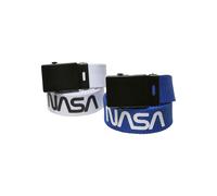 Hüftgürtel MISTERTEE "MisterTee Unisex NASA Belt Kids 2-Pack", Damen, Gr. onesize, weiß, blau, 100% Polyester, Gürtel Hüftgürtel (41134700-0) weiß, blau