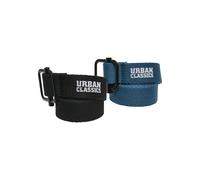 Hüftgürtel URBAN CLASSICS "Urban Classics Unisex Industrial Canvas Belt Kids 2-Pack", Damen, Gr. onesize, schwarz, grün, 100% Polyester, Gürtel Hüftgürtel (50115917-0) schwarz, grün