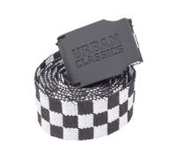 Hüftgürtel URBAN CLASSICS "Urban Classics Unisex UC Canvas Belt Checkerboard 150cm", Damen, Gr. onesize, schwarz, weiß, 100% Polyester, Gürtel Hüftgürtel (55872116-0) schwarz, weiß