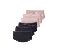 Hüftpanty VIVANCE, Damen, Gr. 44/46, 6 Stk., blau (blau, rose), Single Jersey, Obermaterial: 95% Baumwolle, 5% Elasthan, gepunktet, unifarben, Unterhosen, angenehm elastische Qualität (86442963-44) bl