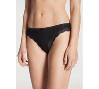 Hüftslip CALIDA "Etude Toujours", Damen, Gr. M (44/46), schwarz, Jacquard, Obermaterial: 95% Baumwolle, 5% Elasthan, unifarben, körpernah, Unterhosen Hüftslip, Nadelstreifen-Optik, florale Spitze, Reg