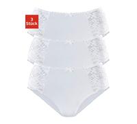 petite fleur Hüftslip, (3 St.), mit floraler Spitze seitlich 52/54, 3 St. weiß Damen Cotton made in Africa Hüftslip 52/54, 3 St. weiß