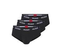 Hüftslip HUGO UNDERWEAR "HIPBRIEF TRIPLETPACK", Herren, Gr. L, 3 Stk., schwarz (schwarz 001), Jersey, Obermaterial: 95% Baumwolle, 5% Elasthan, kontrastfarbene Details, unifarben, körpernah, Unterhose