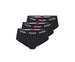 Hüftslip HUGO UNDERWEAR "HIPBRIEF TRIPLETPACK", Herren, Gr. XS, 3 Stk., schwarz (schwarz 001), Jersey, Obermaterial: 95% Baumwolle, 5% Elasthan, kontrastfarbene Details, unifarben, körpernah, Unterhos