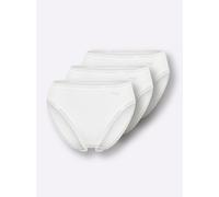 Hüftslip SLOGGI, Damen, Gr. 48, 3 Stk., weiß (ecru), 95% Baumwolle, 5% Elasthan, Unterhosen (21788002-48) ecru