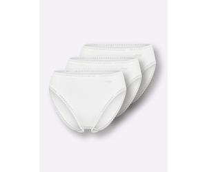 Hüftslip SLOGGI, Damen, Gr. 48, 3 Stk., weiß (ecru), 95% Baumwolle, 5% Elasthan, Unterhosen (21788002-48) ecru