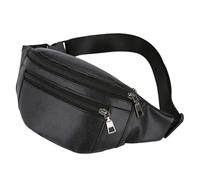 Hüfttasche Business Leder Taille Tasche Multifunktionale Bargeld Geldbörsen Outdoor Umhängetaschen wasserdichte Sporting Pack Reisetasche Mann(Black)