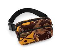 Hüfttasche für Damen, Crossbody, afrikanische Karte, ethnisches Muster, Gürteltasche, Reißverschlusstaschen, verstellbarer Riemen, Hüfttasche für Reisen, Radfahren, Laufen, Wandern, Stil, 20 x 13 cm,