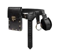 Hüfttasche im Punk-Stil für Damen, modisch, Gothic, PU-Leder, Hüfttasche, Reisetasche, Oberschenkel-Bein, Kreuztasche, Punk-Stil, Hüfttasche für Damen, Schwarz , Refer to description, Unisex