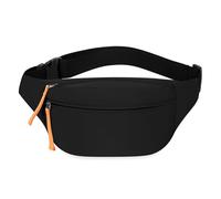 Hüfttasche, kleine Umhängetasche, modische Hüfttasche, praktische Brusttasche mit verstellbarem Gurt, Gürteltasche für Laufen, Wandern, Farbe: Schwarz