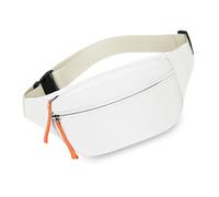 Hüfttasche, kleine Umhängetasche, modische Hüfttasche, praktische Brusttasche mit verstellbarem Gurt, Gürteltasche für Laufen, Wandern, Farbe: Weiß